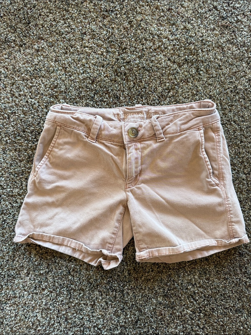 American Eagle Outfitters Light Pink Women's super stretch midi Shorts